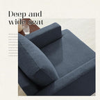 Mid-Century Accent Chair, Comfy Upholstered Reading Accent Chairs for Bedroom, Modern Linen Fabric Armchair for Living Room, Single Sofa Chair with Wood Legs (Blue Grey, 2 Pack)