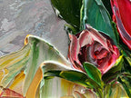 Art Hand Painted red Flowers Art Oil Painting 24x48 Thick Texture Abstract Wall Decorative Art Oil Painting