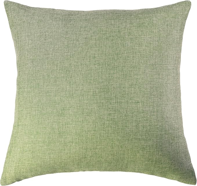 Aiking Home Woven Fine Faux Linen Throw Pillow Cover, Size 18"x18", Moss
