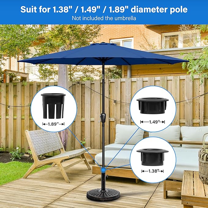 Simple Deluxe 31 LBS 18 in Heavy Duty Round Stand Market Umbrella Base for Patio Outdoor, Deck, Classic-Black
