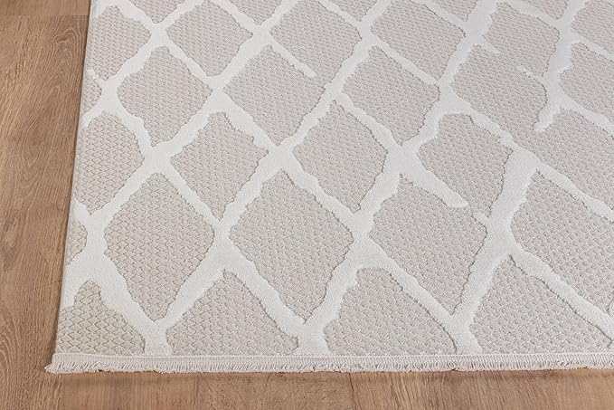 Modern Indoor Rug Diamond 5x7 Area Rugs for Living Room Luxury Kitchen Bedroom Durable Soft Geometric Durable Low and High Pile Stain Resistant Non Shedding Area Carpet 5x7
