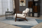 KEIKI Mid Century Modern Accent Chair, Scandinavian Style Lounge Chair with Breathable Fabric, Perfect for Bedroom or Sunroom