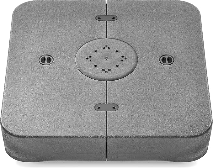 Best Choice Products 330lb Cantilever Offset Patio Umbrella Base, Heavy-Duty Outdoor Stand, Sand Water Fillable Weights Set w/Easy-Fill Spouts – Gray