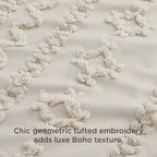 Bedsure Boho Duvet Cover Queen Size, Soft & Comfortable Elegant Design Boho Bedding for Decoration, Machine Washable Comforter Cover for All Seasons,Includes 1 Duvet Cover & 2 Pillow Shams,Linen