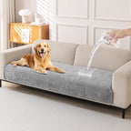 HAOMAIJIA Pet Couch Covers for Sofa Waterproof Couch Cover for Dogs Chenille Non Slip Sofa Covers Washable for 3 Cushion Couch Furniture Protector (Grey, 36.5" x 82" 1 Pack)