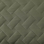 WRENSONGE Queen Quilt Set-3 Pieces Basket Weave Olive Green Bedspreads Queen Size Quilt Bedding for All Seasons, Soft Summer Coverlet with 2 Pillow Shams Suitable for Bed, Couch, Quilt Blanket