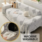 HAOMAIJIA Non Slip Couch Cover Sofa Covers for 3 Cushion Couch Washable sectional Couch Covers for Dogs pet Furniture Protector Couch Cover Blanket for Living Room (CQ-Black/Grey, 71"x118")
