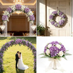 Kimura's Cabin 6Pcs Artificial Silk Hydrangea Fake Flowers Faux Hydrangea Bouquet for Home Table Centerpieces Wedding Garden Party Decoration (Purple)