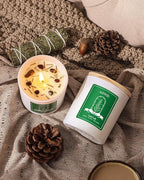 AOOVOO Cedar Scented Candles for Women - Aromatherapy Candle with Crystals Inside, 10oz Soy Candles for Home Scented, Birthday Gifts Valentines Day Candle for Women Mom