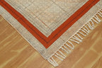 Area Rug 12x18 Kilim Rug Bronze & Black Cotton Dhurrie Oriental Thick 0.19 inches Stone Easy Washable Rug Hand Wash Cotton Carpet Flatweave Rug Indoor Outdoor Rugs for Living Room, Bedroom