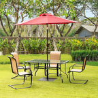Giantex Square Umbrella Base, 40 LBS Steel Heavy Duty Patio Market Umbrella Stand with 2 Adapters, 25 Inch Outdoor Plate Stand with Adjustable Foot, Suitable for Backyard, Deck, Poolside, Patio