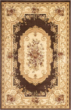 Rugs.com Chateau Collection Rug – 5' x 8' Brown Medium Rug Perfect for Bedrooms, Dining Rooms, Living Rooms