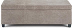 SIMPLIHOME Avalon Storage Ottoman Bench - 48 inch Wide Upholstered Vegan Leather Rectangular Lift-Top Ottoman in Distressed Grey Taupe, Contemporary Bench for Living Room with High-Density Foam