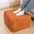 20x20x14 Inches Fluffy Square Pouf Ottoman - Plush Furry Ottoman Foot Rest Stool with High-Density Foam, Versatile Floor Seating for Living Room (Burnt Orange)