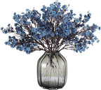 JAKY-Global Babys Breath Silk Artificial Flowers Bulk 6pcs for Fall Decor Fake Flower Bouquet Bulk for Home Kitchen Indoor Bouquet Floral Arrangement Table Centerpieces Party Decor(Blue Ashes)