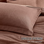 Monbix Queen Comforter Set - 7 Pieces Cationic Dyeing Terracotta Bed in a Bag Queen Bedding Sets with Comforter, Sheets, Pillowcases & Shams, Reversible Bedding Comforters Sets