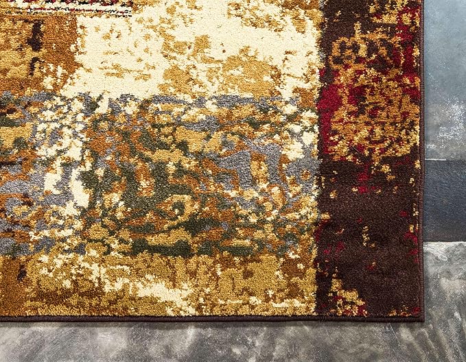 Unique Loom Barista Collection Area Rug - Arusha (4' 1" x 6' 1" Rectangle, Beige/ Black)