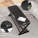 LVB Black Bench, Industrial Entryway Bench with Storage, Indoor Wood and Metal Storage Bench for Living Room Bedroom, Accent Shoe Rack Seating Bench for Hallway Foyer Entrance, Black Oak, 47 inch