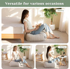 8" Washable Floor Pillow Cushion for Adults, Meditation Cushion Pillow, Removable Tufted Blended Corduroy Cover, Large Square Floor Sitting for Tatami Living Room or Yoga, 22x22 Inch, Machine Washable