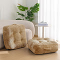 8" Washable Floor Pillow Cushion for Adults, Meditation Cushion Pillow, Large Square Floor Sitting, Removable Tufted Corduroy Cover, for Tatami Living Room or Yoga, 22x22 Inch, 2Pack, Machine Washable