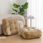8" Washable Floor Pillow Cushion for Adults, Meditation Cushion Pillow, Large Square Floor Sitting, Removable Tufted Corduroy Cover, for Tatami Living Room or Yoga, 22x22 Inch, 2Pack, Machine Washable