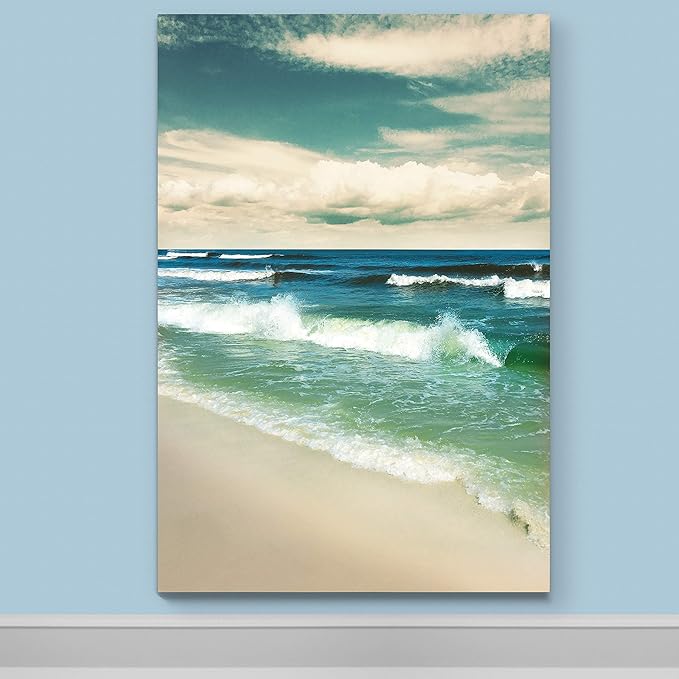 Renditions Gallery Canvas Nature Wall Art Paintings & Prints Romantic Enchanting Beach Glam Modern Artwork Wall Hanging Decorations for Bedroom Living Room Office Kitchen - 24"x36" LT06