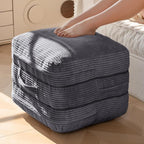 HIGOGOGO Pouf Ottoman Stuffed Square Modern Foam Filled Foot Rest Poufs 20 X 18 Inches Modular Ottomans Separated Into Floor Cushions for Living Room Chair Decorative Stool, Dark Grey