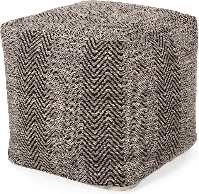 Christopher Knight Home Dora Cube Pouf, Brown, Beige, Yellow