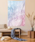 Ambesonne Marble Print Tapestry Queen Size, Pastel Toned Cloudy Crack Lines Stained Antique Shabby Design, Wall Hanging Bedspread Bed Cover Wall Decor, 88" X 88", Pink