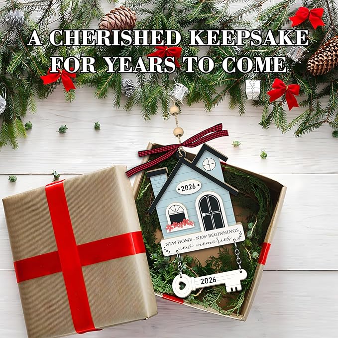 New Home Ornament 2026 - Housewarming Gifts for New House, First New Home Warming Gift Ideas for Couple - House Ornaments for Newhouse Owners Ideas - First Christmas 2026