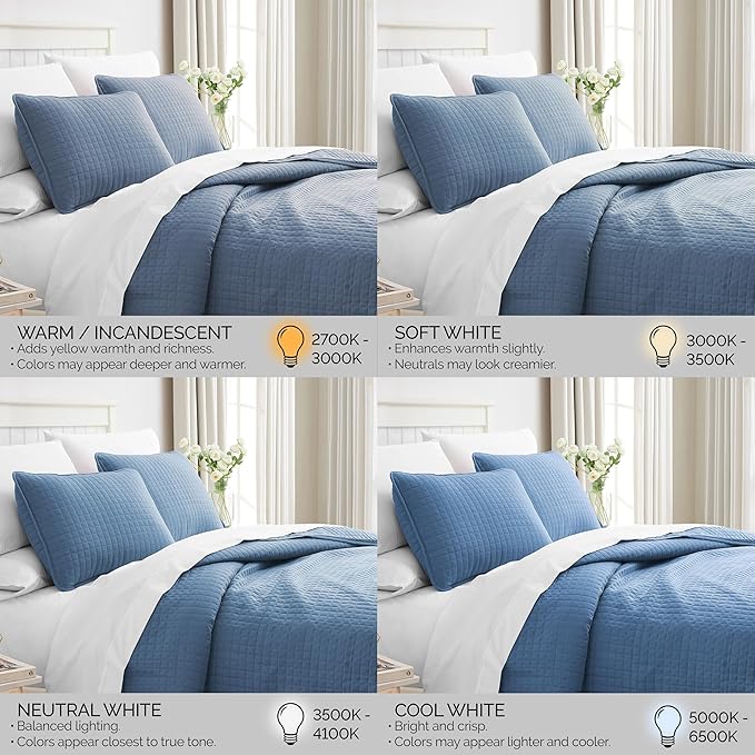 Southshore Fine Living, Inc. Quilt King Size Set with 2 Pillow Shams, Lightweight Bedspread King Size, Stain & Pet Hair Resistant for Standard or California Kings, Coronet Blue Quilt