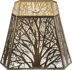 ALUCSET Bell Lampshades, Metal Large Lamp Shade (7+9)" × (10.25+16) " × 12.25", Lamp Shades Replacement for Floor Lamp and Table Lamps, Antique Bronze and Gold Lampshade, Spider Fitter