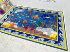KIDCARPET.COM Fish in The Sea Rectangle Classroom Rug | Bordered Area Rug for Preschool Daycare Learning, 4' x 6'
