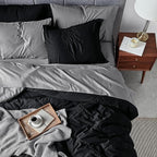 Bedsure Twin XL Comforter Set - 5 Pieces Reversible Black Bedding, Twin XL Size Bed Set for All Seasons, Bed in a Bag with Down Alternative Comforter, Sheets, Pillowcase & Sham