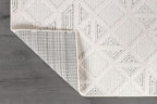 Modern Micro Loop Indoor Area Rugs for Living Room Bedroom Kitchen Geometric Square White 9x12 Luxury Durable Low and High Pile Non-Shedding Stain Resistant Soft Area Carpet 9 x 12