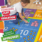 KC Cubs: Educational Rug: ABC Alphabet, Numbers & Shapes - 8x10' Playmat - Interactive Play, Activity Area Carpet, Bedroom-Classroom, Baby-Toddler-Kid