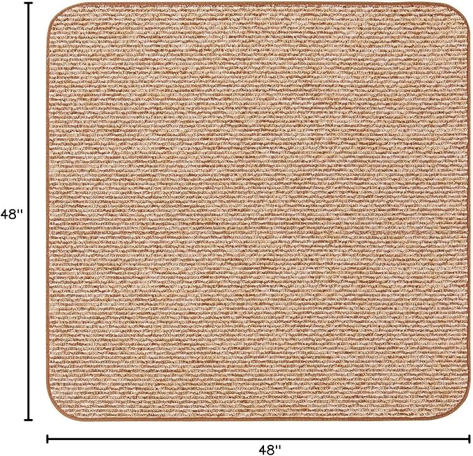 House, Home and More Skid-Resistant Carpet Indoor Area Rug Floor Mat - Praline Brown - 4 Ft X 4 Ft - Non Slip Rubber Backing, Stain Resistant, Dog Friendly, Living Room Bedroom Kitchen Entryway