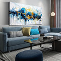 JKWALL77 Big Abstract Canvas Wall Art for Living Room - Blue Modern Wall Decor Ready to Hang Size 29" x 59"