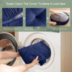 6" Washable Floor Pillow Cushion for Adults, Meditation Cushion Pillow, Large Round Floor Sitting, Removable Tufted Corduroy Cover, for Tatami Living Room or Yoga, 22x22 Inch, 2Pack, Machine Washable