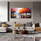 Canvas Wall Art for Living Room Bedroom Home Office Road Trees Landscape Picture Framed Canvas Prints Modern Artwork Ready to Hang Size 24x48