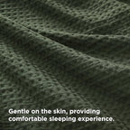 Bedsure Luxury Waffle Duvet Cover Queen Size - Textured Duvet Cover Set, Soft, Breathable Bedding Set (90"x90") with 2 Pillow Shams for All Season, Olive Green, Comforter Not Included
