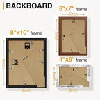 Vittanly 15 Pack Picture Frames Collage Wall Decor for Mounting or Tabletop Display, Gallery Frame Set Including 3pcs 8x10, 6pcs 5x7, 6pcs 4x6, Black, Walnut Brown and Distressed White