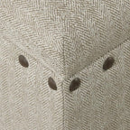HomePop Large Storage Bench with Nailhead Trim - Taupe and Cream