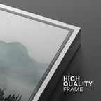MUDECOR Framed Wall Art Print Set Misty Mountain Lake Watercolor Serene Illustrations Modern Art Boho Decorative Colorful Chic for Living Room, Bedroom, Office - 24"x36"x3 White