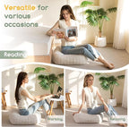 6" Washable Floor Pillow Cushion for Adults, Meditation Cushion Pillow, Removable Tufted Blended Corduroy Cover, Large Square Floor Sitting for Tatami Living Room or Yoga, 2Pack, Machine Washable