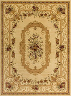 Rugs.com Chateau Collection Rug – 9' x 12' Cream Medium Rug Perfect for Living Rooms, Large Dining Rooms, Open Floorplans