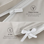 Bedsure 100% Rayon Derived from Bamboo Duvet Cover Queen Size - Lightweight Silky Cooling Comforter Cover Set for Hot Sleepers, Breathable & Moisture-Wicking Bedding Set, Linen