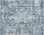 MICRODRY - Area Rug, Low-Profile Design for a Sleek, Bulk-Free Look. Machine Washable, Stain-Resistant, Skid-Resistant Backing, Ideal for Bedroom, Living Room, Kitchen, or Entryway, 8x10, Lila (Blue)