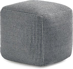 Anji Mountain 100% Handmade & Handcrafted Comfortable Home Décor Pouf Ottoman Footrest for Living Room, Bedroom, Nursery, Kidsroom, Patio Furniture - (20" x 20" x 20" - Gray Maze)