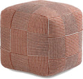 Anji Mountain 100% Handmade & Handcrafted Comfortable Home Décor Pouf Ottoman Footrest for Living Room, Bedroom, Nursery, Kidsroom, Patio Furniture - (20" x 20" x 20" - Teak)